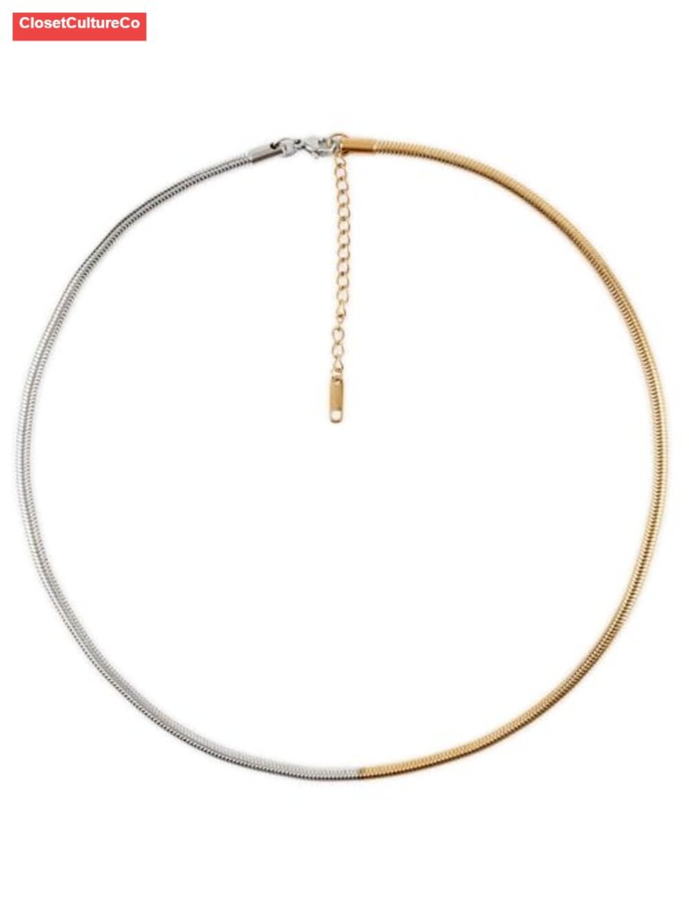 18K Gold Plated Snake Chain Necklace | Waterproof Stainless Steel Two Tone